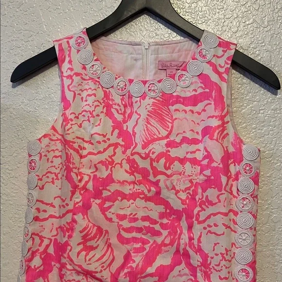 BOGO Lilly Pulitzer pink white shell dress size 14 - Picture 2 of 3